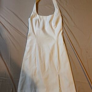 Elegant White Halter Dress